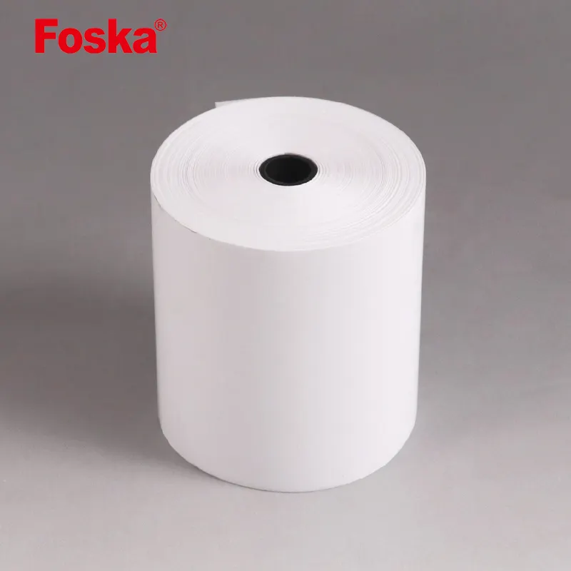 Rolo de papel para impressora atm pos, papel térmico para caixa, mais barato, mais vendido Foska
