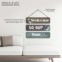 Bienvenue chez nous ! Décoration murale en bois Art Déco pour la maison (27 pouces x 11 pouces multicolore)