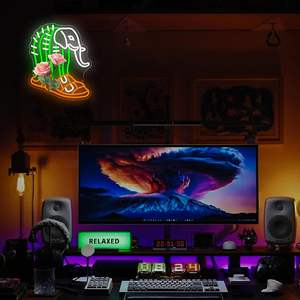 โคมไฟนีออนแอลอีดีสไตล์อิตาลีรูปการ์ตูนตลกรูปสัตว์ตะบองเพชรติดผนังสำหรับห้องนอนคลับคาเฟ่ - Product Image 5