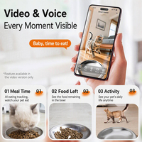 Pengumpan Kucing Otomatis WiFi dengan Audio Video Dua Arah, Dispenser Anjing Pintar 4L, Pengumpan Hewan Peliharaan Otomatis dengan Kamera, Anti Ganguan, Penglihatan Malam, dan Timer