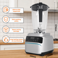 Blender électrique haute capacité de 6 litres, boîtier en acier inoxydable ; modèle à mélange direct de céréales et de haricots secs ; nettoyage automatique