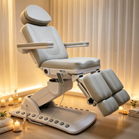 Table de soin électrique professionnelle à 3 moteurs pour salon et spa, avec jambes séparées, fauteuil de massage polyvalent avec télécommande