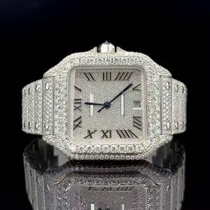 Reloj de lujo ligero con diamantes para mujer, correa de tono dorado, caja de cristal sin arañazos, ajuste suave para uso en fiestas de oficina - Product Image 4
