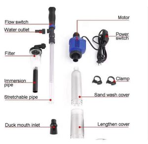 20W 수족관 Syphon 운영한 세탁기 세탁기술자 진공 자갈 물 변경자 사이펀 여과기 - Product Image 5