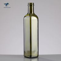 Bouteille en verre pour huile d'olive, Dorica, de couleur marron ou verte, avec bouchon à vis, de 500ml, offre spéciale