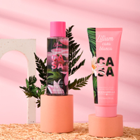 Coffret cadeau de parfum enveloppement rose personnalisé Parfum pour femme Vaporisateur pour le corps et crème pour le corps