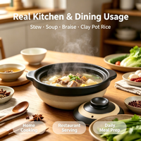 Ensemble de casseroles en céramique de style japonais, faites à la main, résistantes aux hautes températures, de qualité commerciale, durables, pour cuisinière à induction