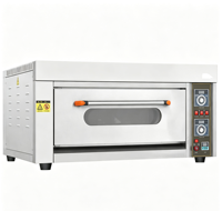 Four à sole électrique commercial 1 sole 2 plateaux pour boulangerie, idéal pour la cuisson du pain et des gâteaux, en acier inoxydable pour boulangerie