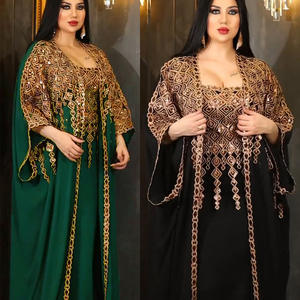 Abaya de Luxe Marocain Kaftan à Paillettes et Diamants Robe Musulmane <span class=keywords><strong>Africaine</strong></span> Tendance Caftan Robe de Soirée Boubou Robe Djellaba - Product Image 1
