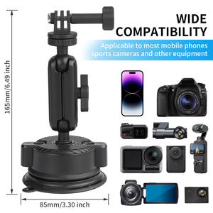 Soporte Giratorio 360° con Ventosa para Parabrisas de Coche para GoPro Hero 13/Insta360 X5 X4/DJI <span class=keywords><strong>Osmo</strong></span> <span class=keywords><strong>6</strong></span> 5Pro 4 3/Grabación con Teléfono - Product Image 1