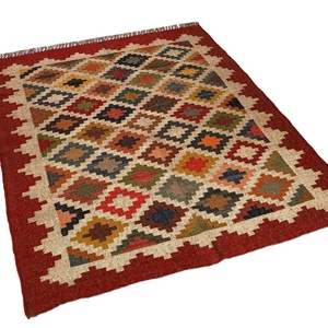 100% Wool Jute Kilim Rugs Embroidered Geometric Vintage Design Luxury Hand Woven Carpets Rugs & Door <b>Mats</b> Bulk - Product Image 4