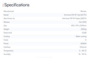 Mới bitmain antminer S19 Pro + hyd 198t 380V 5445W Bitcoin thợ mỏ SHA-256 S19 Pro + hyd 198t 191t 184T 177T Crypto máy khai thác mỏ - Product Image 5