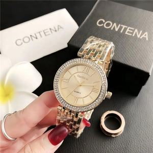 Reloj de aleación con piedras de diamante para mujer, reloj plateado con diamantes de imitación, esfera con números romanos, pulsera de acero inoxidable, reloj de cuarzo de lujo para mujer - Product Image 2