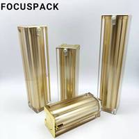 Flacon pompe sans air en plastique acrylique carré doré en gros, 15 ml-100 ml, sérigraphié à bon prix