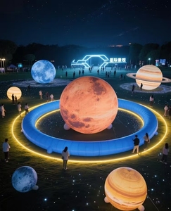 Ballons gonflables LED imperméables pour l'extérieur, en forme de planètes, plusieurs tailles, pour la décoration de mariages, de camping, de centres de villégiature et d'événements spatiaux - Product Image 6