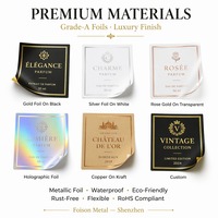 Autocollant Métallique 3D Doré en Relief pour Bouteille de Parfum Personnalisée, Adhésif Puissant, Vente en Gros Direct Usine, Badge Décalcomanie