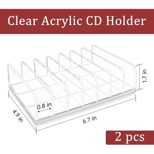 2 supports transparents en acrylique pour <span class=keywords><strong>CD</strong></span>/DVD, présentoir et boîte de <span class=keywords><strong>rangement</strong></span> pour <span class=keywords><strong>CD</strong></span>, et support de <span class=keywords><strong>rangement</strong></span> pour disques vinyles pour étagère multimédia - Product Image 2