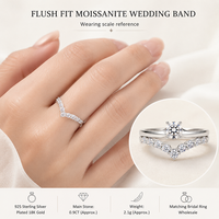 Bague de mariage en moissanite ajustée en argent sterling 925, alliance de mariée assortie, vente en gros