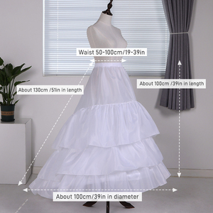 <span class=keywords><strong>Jupon</strong></span> de mariée blanc <span class=keywords><strong>long</strong></span> à 3 cerceaux en <span class=keywords><strong>tulle</strong></span>, 3 couches de volants en fil, 100 % polyester, en stock pour <span class=keywords><strong>femme</strong></span> - Product Image 3