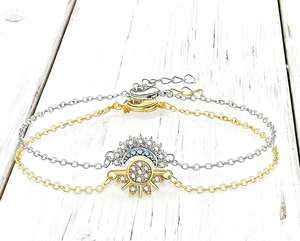 Ensemble de bijoux d'amitié pour couple, collier avec pendentif soleil et lune en zircon, bague ouverte, bracelets, pendentif serti de diamants, bijoux combinés - Product Image 5