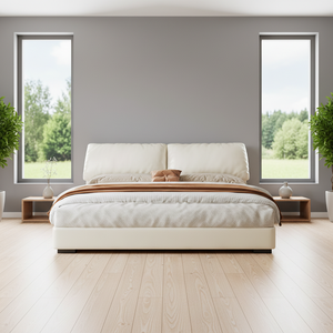 <span class=keywords><strong>Lit</strong></span> plateforme moderne en similicuir PU, taille Queen, avec rangement, coffre sécurisé, multifonctionnel, pour chambre principale - Product Image 1