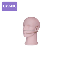 Microphone de tête beige de haute qualité, mini casque professionnel de 4 mm avec crochet d'oreille pour le chant et la parole