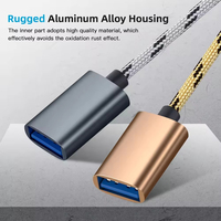 Adaptor OTG USB 3.0 2 in 1, Kabel Data Konverter Micro USB Male ke Female, Adaptor USB C ke USB3.0, Kabel OTG Tipe C