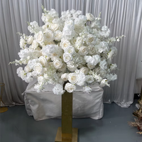 IFG Vente Flash Luxe Boule de fleurs artificielle 3D blanche de 100 cm de diamètre pour la décoration de table de mariage, de fête ou d'événement