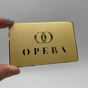 Carte en métal laser gravée brillante de luxe Gold Mirror pour la gravure laser de cartes en métal