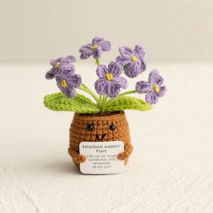 Maceta de Girasol Tejida a Crochet Hecha a Mano para Decoración del Hogar u Oficina, Soporte Emocional, Porta Plantas Tejido Positivo para Graduación o Pascua - Product Image 5
