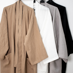 Qualità di lusso all'ingrosso plus size abiti leggeri al ginocchio per le donne abito di lino <span class=keywords><strong>bianco</strong></span> 100% <span class=keywords><strong>kimono</strong></span> di lino - Product Image 3