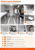 Remorque alimentaire avec cuisine, 3,5 m, coins arrondis, remorque de restauration mobile pour desserts, café et glaces