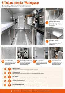Food Truck con Cucina 3,5m Angoli Arrotondati, Rimorchio <span class=keywords><strong>Mobile</strong></span> per Catering di Dolci, <span class=keywords><strong>Caffè</strong></span> e Gelati - Product Image 4