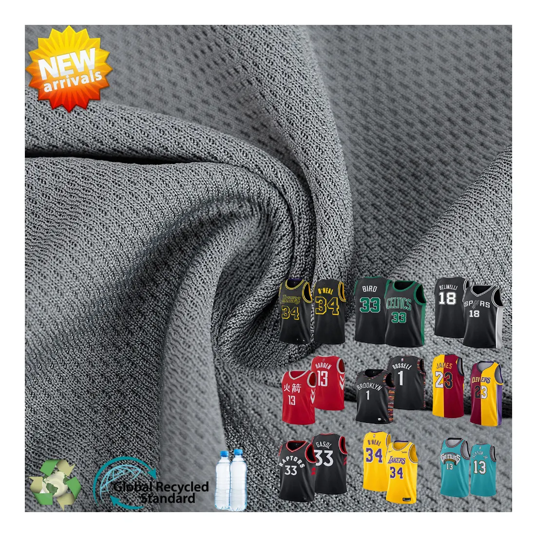 Tissu en maille Jacquard tricoté 100% Polyester, vêtements de sport, doublure en maille Tricot Jersey, fil teint en stock