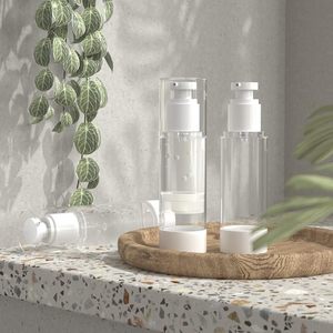 Bouteille cosmétique ovale givrée à pompe sans air rechargeable, 1oz, 2oz, 3oz, 4oz, 80ml, 100ml, 120ml, prix usine abordable - Product Image 3