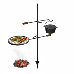 Parrilla Giratoria 360° Resistente para Fogatas, Rejilla Ajustable en Altura para Fogatas, Parrilla para Asar al Aire Libre <span class=keywords><strong>con</strong></span> Bolsa <span class=keywords><strong>de</strong></span> Transporte - Product Image 1