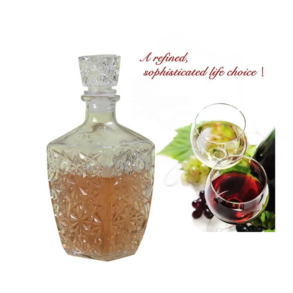 YIDING Botol Kaca Bebas BPA Decanter Whiskey Berlian Kristal Ramah Lingkungan Grosir Dekanter Whiskey Brandy Anggur Decanter Dunia