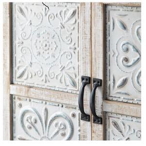 INNOVA Rustic Antique Farmhouse Entry Hotel Apartment Living Room White Panel <b>Cabinet</b> 3 Drawer 4 <b>Door</b> <b>Storage</b> Kitchen Sideboard - Product Image 6