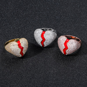 Anillo de Hip Hop con Corazón Roto, Anillo de Amor, Estilo Hipster, para Hombre y Mujer - Product Image 1