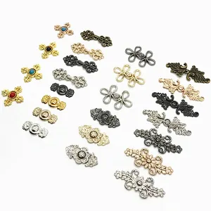 Buttons for Clothing Cloak Cape Luxury Chinese Knot Button Clasp Fasteners Hook and Eye Decorative Buckle Button