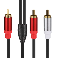 Ultra yumuşak Metal korumalı Altın kaplama Bakır çekirdekli Erkek Dişi RCA Ayırıcı Kablo1'den 2'ye Araç Amplifikatörleri için Ses Adaptörü Ev