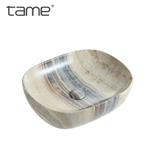 TAME-Muebles de baño rectangulares de porcelana, diseño de mármol, lavabo de <span class=keywords><strong>encimera</strong></span>, lavabo de baño - Product Image 1