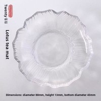 Plateau à thé moderne de luxe en plastique jetable transparent avec bord doré, petite assiette, dessous de verre, isolation thermique, qualité alimentaire, pour la maison et les fêtes