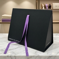 Nouveauté, boîte cadeau rigide pliable de luxe avec impression de logo personnalisé, pour cosmétiques, vêtements, foulards, emballage avec ruban
