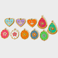 Pendentif en acier inoxydable Goutte d'huile Œil du diable Fleur Cœur Goutte d'eau Pendentifs de mode Charmes