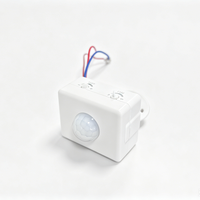 SanJin IP44 Detektor Inframerah Terpasang Di Dinding Sensor Gerak PIR JB109 Sudut Pandang 180 Deteksi Maks 1200W Lux & Waktu Dapat Disesuaikan