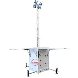 เสาโซลาร์เซลล์เคลื่อนที่พร้อมเสาไฮดรอลิกแบบยืดหดได้ แผงโซลาร์เซลล์แบบติดตั้งได้สำหรับการรักษาความปลอดภัยงานชั่วคราว - Product Image 6