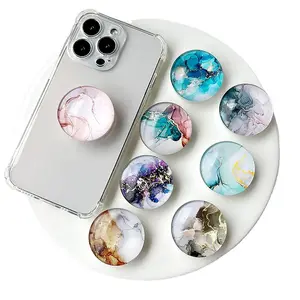 Fabbricazione in fabbrica coreano trendy 3D galaxy glass top pieghevole popping up phone grip