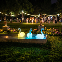 Ornement animal cygne lumineux LED multicolore, sculpture de jardin extérieure, télécommande, indice de protection IP54, Noël, Halloween, aménagement paysager