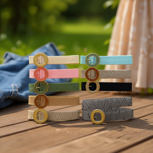 Cinturones de Tela con Hebilla Redonda de Piedra de 5 cm y Correa de PP - Product Image 2